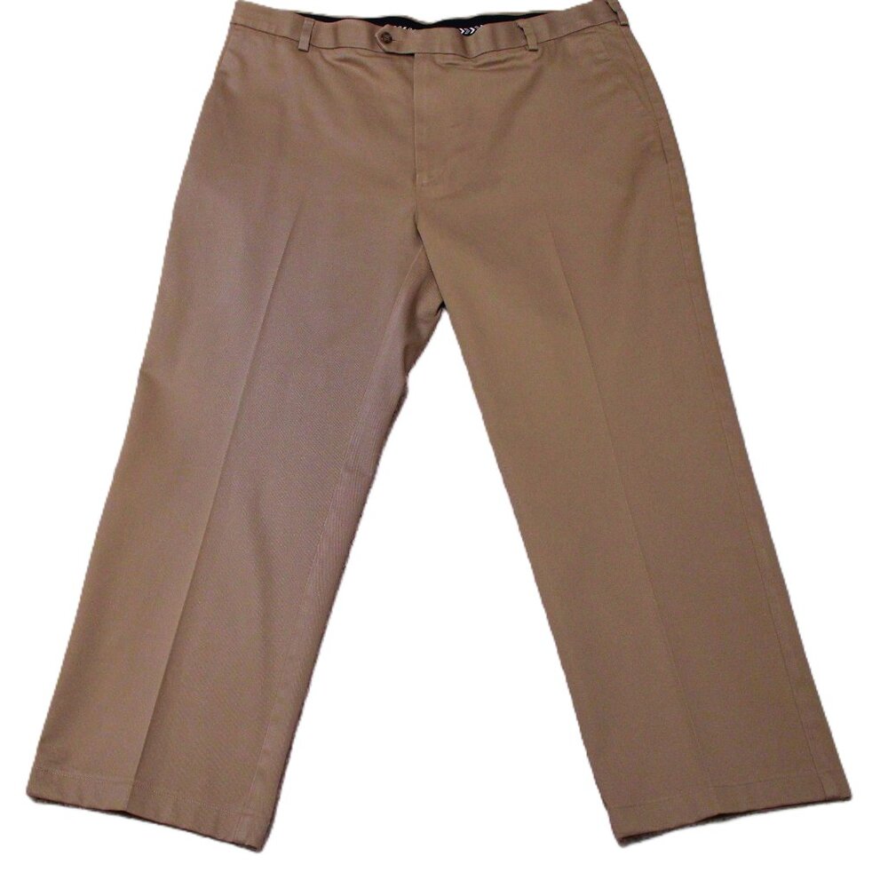 Preppy Business Casual Roundtree & Yorke Travel Smart Pants Khaki Men's 42x32